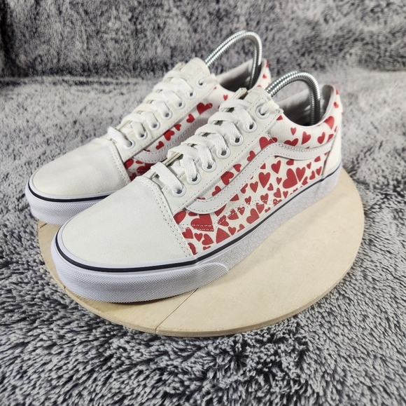 Vans Old Skool Valentines Hearts Sneakers Women's 9.5 Men's 8 - Picture 4 of 9